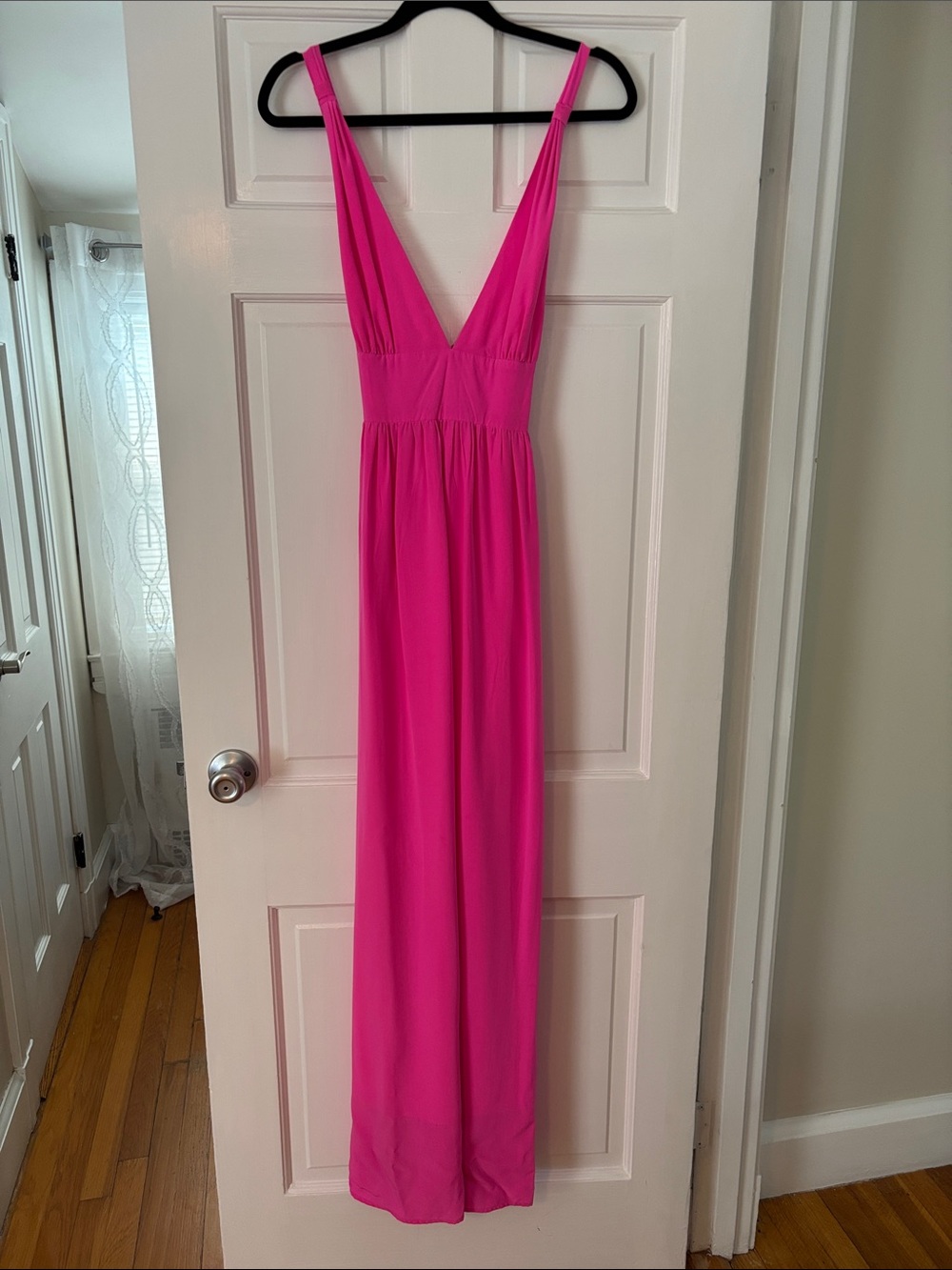 Yumi Kim Hot Pink Deep V Maxi Dress